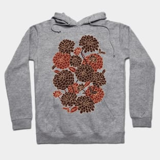 Zinnia Flower Pattern Hoodie